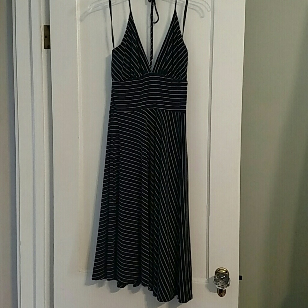 Black and White stripes halter dress